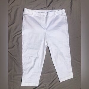 Talbots Size 14 Petite Perfect Crop - White - 98% Cotton!